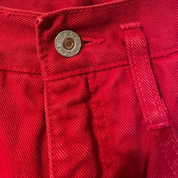VTG Lebon red denim shorts 80s / 90s hip hop sz XL - Picture 5 of 8